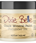 Jar of Dixie Belle Chalk Mineral Paint in Cucumber Ice color on a white background