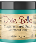 Jar of Dixie Belle Chalk Mineral Paint in Mermaid Tail color on a white background