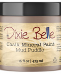 Jar of Dixie Belle Chalk Mineral Paint in Mud Puddle color on a white background