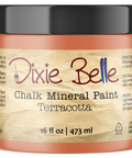 Jar of Dixie Belle Chalk Mineral Paint in Terracotta color on a white background