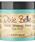 Jar of Dixie Belle Chalk Mineral Paint in The Gulf color on a white background