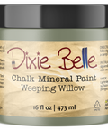 Jar of Dixie Belle Chalk Mineral Paint in Weeping Willow color on a white background