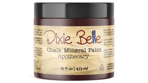 Jar of Dixie Belle Chalk Mineral Paint in Apothecary color on a white background