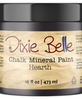 Dixie Belle Chalk Mineral Paint jar labeled 'Hearth' on a white background