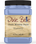 Jar of Dixie Belle Chalk Mineral Paint in Blueberry color on a white background