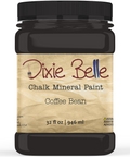 Jar of Dixie Belle Chalk Mineral Paint in Coffee Bean color on a white background