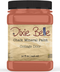 Jar of Dixie Belle Chalk Mineral Paint in Cottage Door color on a white background