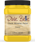 Jar of Dixie Belle Chalk Mineral Paint in Daisy color on a white background
