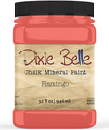 Jar of Dixie Belle Chalk Mineral Paint in Flamingo color on a white background