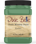 Jar of Dixie Belle Chalk Mineral Paint in Kudzu color on a white background