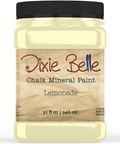 Jar of Dixie Belle Chalk Mineral Paint in Lemonade color on a white background