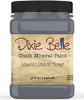 Jar of Dixie Belle Chalk Mineral Paint in Mason Dixon Gray color  on a white background