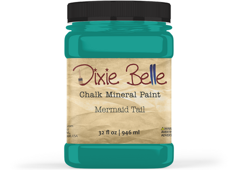 Jar of Dixie Belle Chalk Mineral Paint in Mermaid Tail color on a white background