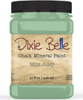 Jar of Dixie Belle Chalk Mineral Paint in Mint Julep color on a white background