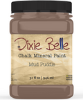Jar of Dixie Belle Chalk Mineral Paint in Mud Puddle color on a white background