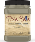 Jar of Dixie Belle Chalk Mineral Paint in Olive Wood color on a white background