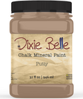 Jar of Dixie Belle Chalk Mineral Paint in Putty color on a white background