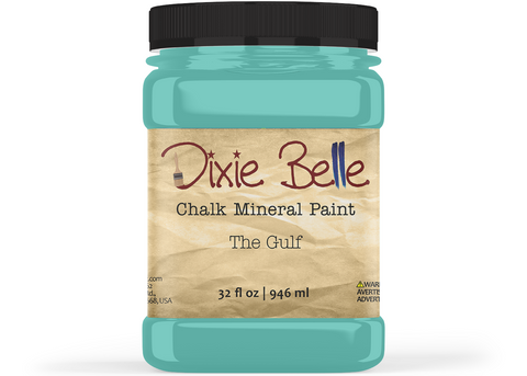 Jar of Dixie Belle Chalk Mineral Paint in The Gulf color on a white background
