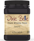 Dixie Belle Chalk Mineral Paint jar labeled 'Hearth' on a white background