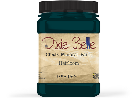 Jar of Dixie Belle Chalk Mineral Paint in Heirloom color on a white background