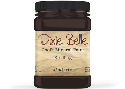 Jar of Dixie Belle Chalk Mineral Paint in Kindling color on a white background