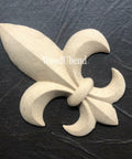 WoodUBend Fleur-de-lis Applique #X1011 (Set of 2) is the perfect mouldable embellishment for any project!
One of the Fleur-de-lis Applique #X1011 (Set of 2) staged flat on a black crinkled background.