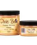 Two jars of Dixie Belle Copper Bronze Glaze on a white background
