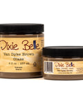 Two jars of Dixie Belle Van Dyke Brown Glaze on a white background
