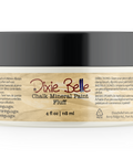 Jar of Dixie Belle Chalk Mineral Paint in Fluff color on a white background