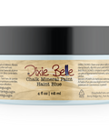 Jar of Dixie Belle Chalk Mineral Paint in Haint Blue color on a white background