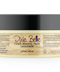 Jar of Dixie Belle Chalk Mineral Paint in Lemonade color on a white background