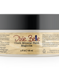 Jar of Dixie Belle Chalk Mineral Paint in Magnolia color on a white background