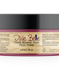 Jar of Dixie Belle Chalk Mineral Paint in Plum Crazy color on a white background