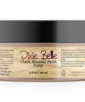 Jar of Dixie Belle Chalk Mineral Paint in Putty color on a white background