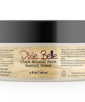 Jar of Dixie Belle Chalk Mineral Paint in Sawmill Gravy color on a white background