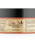 Jar of Dixie Belle Chalk Mineral Paint in Terracotta color on a white background