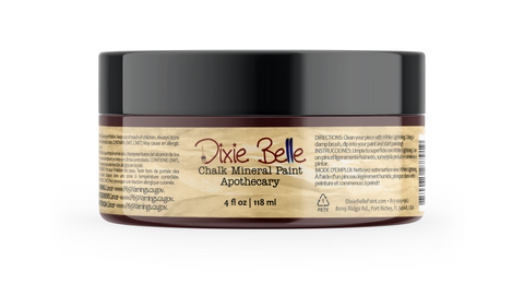 Jar of Dixie Belle Chalk Mineral Paint Apothecary on a white background
