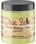 Jar of Dixie Belle Chalk Mineral Paint in Limeade color on a white background