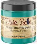 Jar of Dixie Belle Chalk Mineral Paint in Mermaid Tail color on a white background