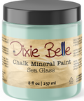 Jar of Dixie Belle Chalk Mineral Paint in Sea Glass color on a white background