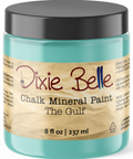 Jar of Dixie Belle Chalk Mineral Paint in The Gulf color on a white background