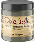 Jar of Dixie Belle Chalk Mineral Paint in Thicket color on a white background
