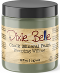 Jar of Dixie Belle Chalk Mineral Paint in Weeping Willow color on a white background
