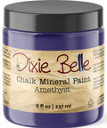 Jar of Dixie Belle Chalk Mineral Paint in Amethyst color on a white background