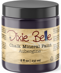 Jar of Dixie Belle Chalk Mineral Paint in Aubergine color on a white background