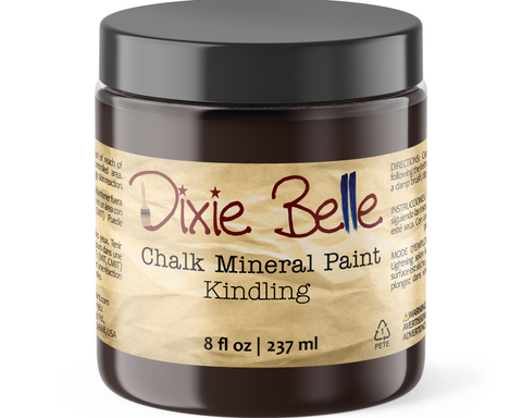 Jar of Dixie Belle Chalk Mineral Paint in Kindling color on a white background