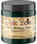 Jar of Dixie Belle Chalk Mineral Paint in Sanctuary color on a white background