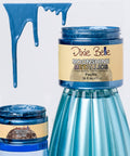Blue paint with a label on a white background