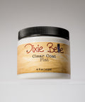 A 16 fl oz (473 ml) jar of Dixie Belle Clear Coat Flat with a black lid and a beige label, displayed against a plain light background.