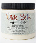 Jar of 16 oz. Dixie Belle Eggshell Gator Hide paint on a white background